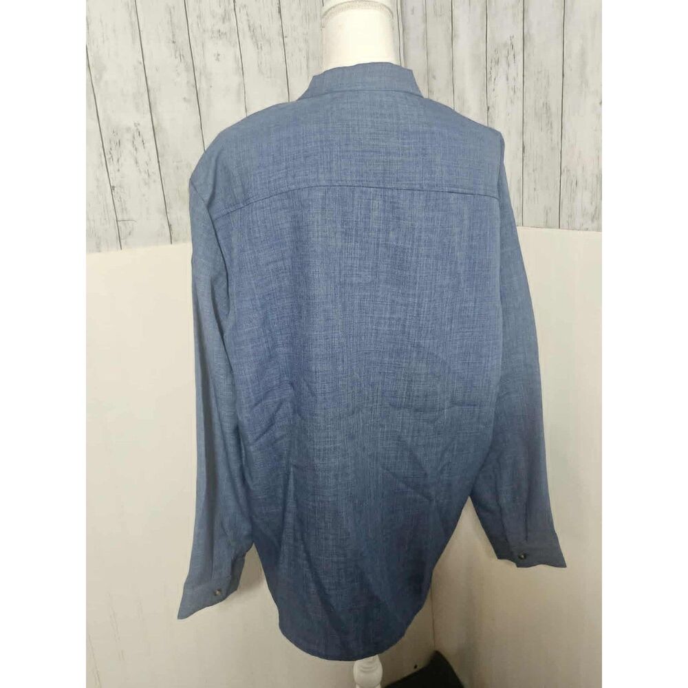 ConJuess Men's XXL Blue Mandarin Collar Shirt Kurta Inspired Ethnic Boho - Picture 5 of 6